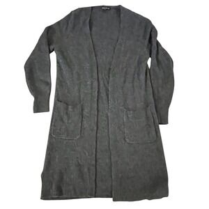 J.Crew‎ Mercantile Women's Alpaca Wool Blend Long Open Front Cardigan Grey Small
